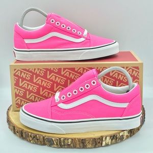 neon knockout pink vans